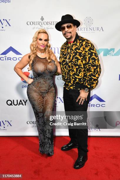 Ice T and Coco Austin pose on the red carpet during Missy Elliott’s MTV Video Music Awards after party on Monday, August 26, 2019 in New York City....