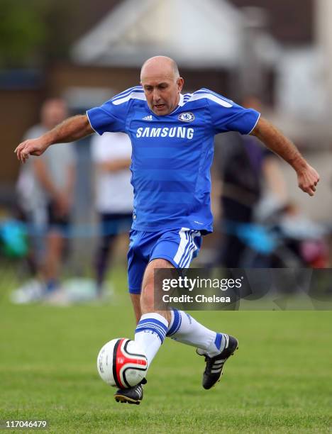 Clive Walker of Chelsea Old Boys FC in action during the match between Chelsea Old Boys FC against KSHS XI on June 19, 2011 in Ilford, England.