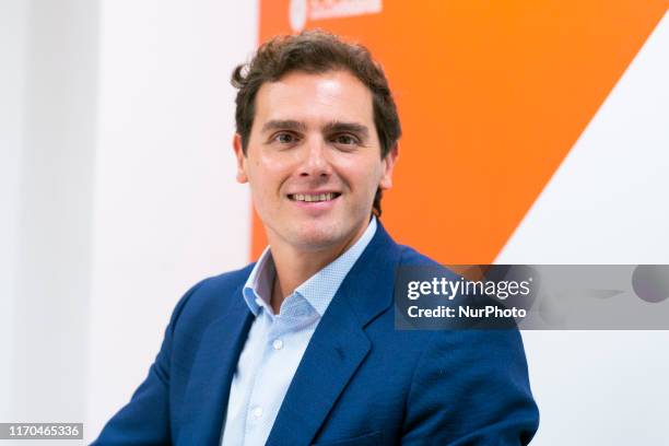 The leader of Citizens Albert Rivera, during the press conference held on Monday at the headquarters of Citizens in Madrid September 23, 2019 Spain