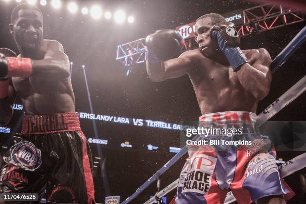 October 14: MANDATORY CREDIT Bill Tompkins/Getty Images Erislandy Lara defeats Terrell Gausha by TKO in their Super Welterweight fighton October 14,...