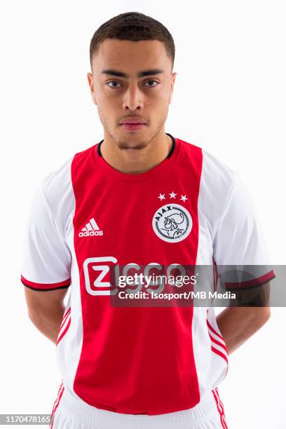 Sergino Dest during the 2019 - 2020 season photo shoot of Ajax Amsterdam on July 23, 2019 in Amsterdam, The Netherlands.