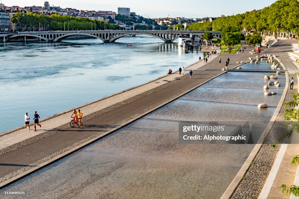 The banks of the Rhone at Lyon