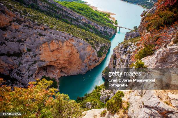 gorges du verdon overview - alpes de alta provenza fotografías e imágenes de stock