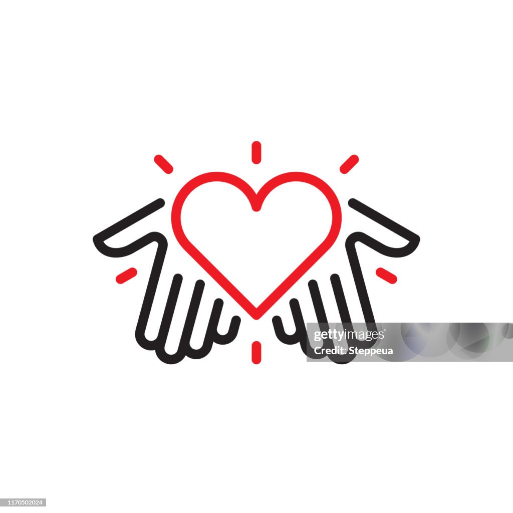 Hands with heart logo