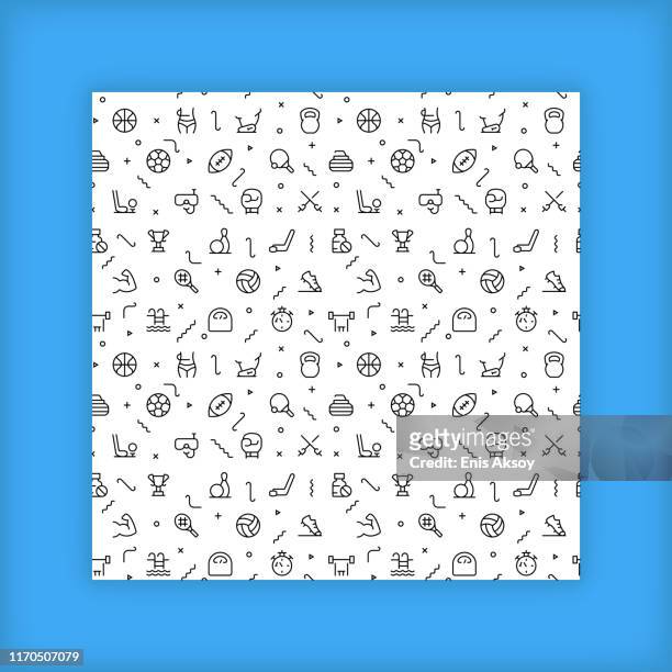 seamless background pattern with simplified icons about the sport topic - hockey background stock illustrations