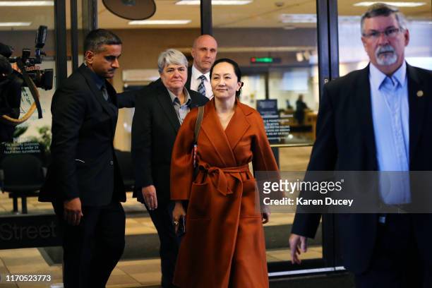 Huawei Technologies Co. Chief Financial Officer, Meng Wanzhou, leaves the British Columbia Superior Court on September 23, 2019 in Vancouver, Canada....