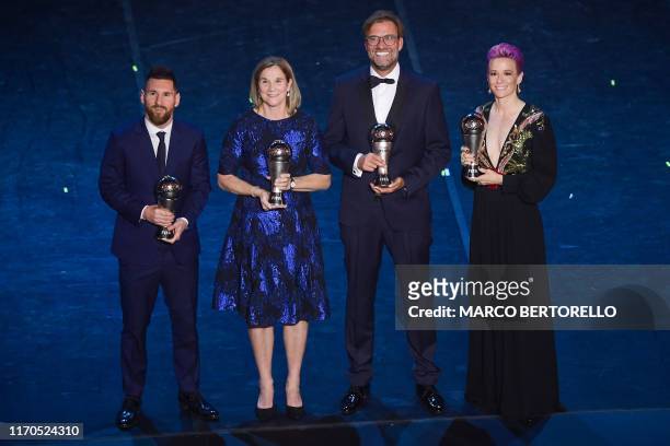 Best FIFA Men's Player of 2019, Argentina and Barcelona forward Lionel Messi, Best FIFA Women's Coach of 2019, USA head coach Jill Ellis, Best FIFA...