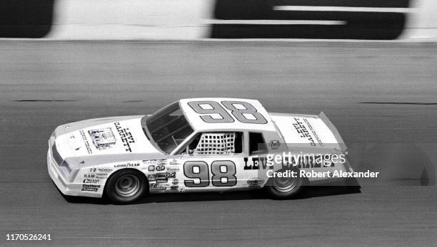 Driver Joe Rutman circles the track during the running of the 1983 Daytona 500 stock car race at Daytona International Speedway in Daytona Beach,...