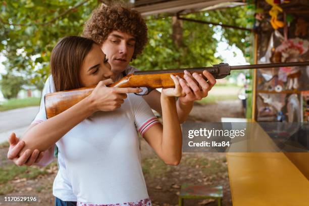 fun game hits the target - shotgun stock pictures, royalty-free photos & images