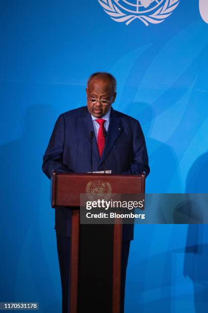 Ismail Omar Guelleh, Djibouti's president, speaks during the United Nations Climate Action Summit in New York, U.S., on Monday, Sept. 23, 2019. Heads...