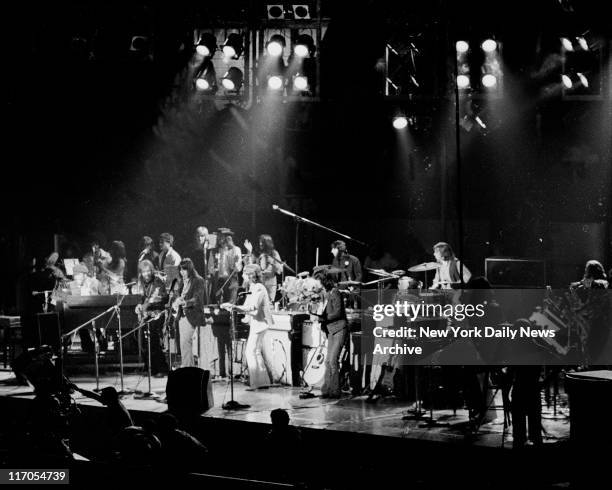 Musical group sing and play for worship filled audience at Madison Square Garden with 18,000 fans who jammed into the arena for the first of two...