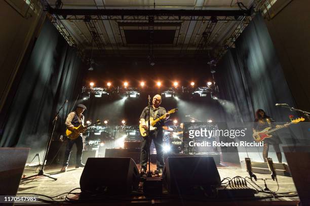 Joey Santiago, Black Francis, David Lovering and Paz Lenchantin of Pixies perform on stage at Usher Hall on September 23, 2019 in Edinburgh, Scotland.