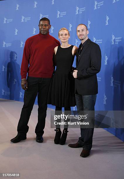 Dennis Haybert, Diane Kruger and Joseph Fiennes during The 57th Berlinale International Film Festival - "Goodbye Bafana" Photocall in Berlin, Germany.