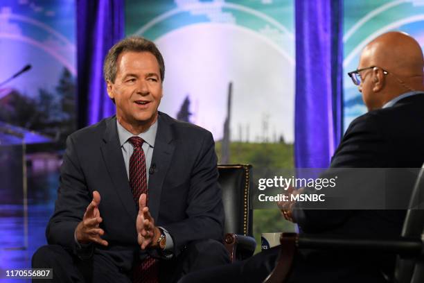 Climate Forum 2020 -- Pictured: Governor Steve Bullock, Ali Velshi at Georgetown University --