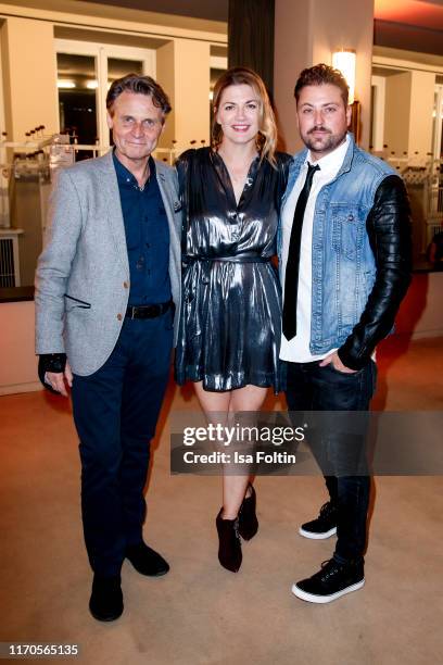 German actor Wolfgang Bahro, German actress Nina Bott and German actor Felix von Jascheroff during the Vaunet Summer Party Berlin, Germany.