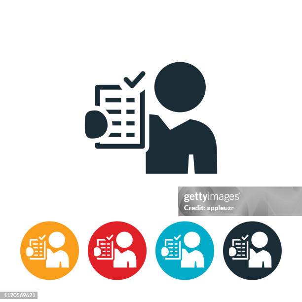 illustrazioni stock, clip art, cartoni animati e icone di tendenza di icona controllo - questionario