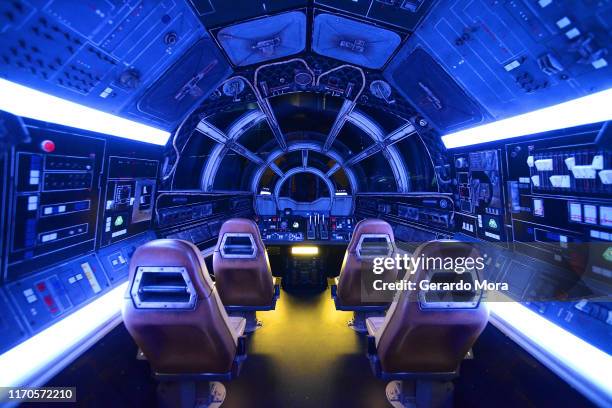 General view of the Millennium Falcon: Smugglers Run ride at the Star Wars: Galaxy's Edge Walt Disney World Resort Opening at Disney’s Hollywood...