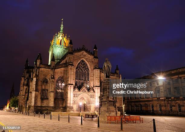 st. giles cathedral at night, edinburgh - cathedral bildbanksfoton och bilder