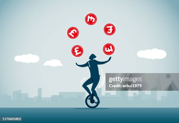 juggling - pound note stock illustrations