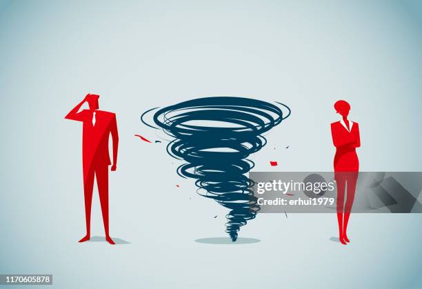 stockillustraties, clipart, cartoons en iconen met relatie problemen - stormbaan
