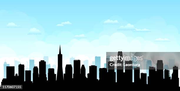 illustrazioni stock, clip art, cartoni animati e icone di tendenza di san fransisco (tutti gli edifici sono completi e spostabili) - silicon valley