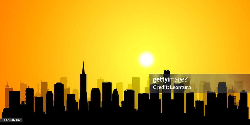 San Francisco Skyline Silhouette (All Buildings are Complete and Moveable)