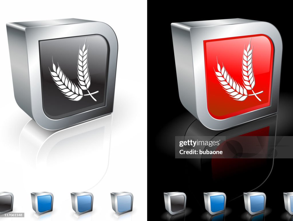 Wheat grains 3D royalty free vector art