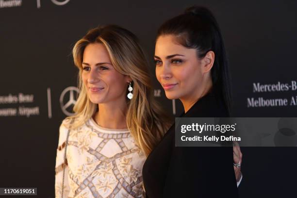 Lil Romano and Samantha Downie attend the Mercedes-Benz 'Women Driving Change' Luncheon at Port Melbourne Yacht Club on August 28, 2019 in Melbourne,...