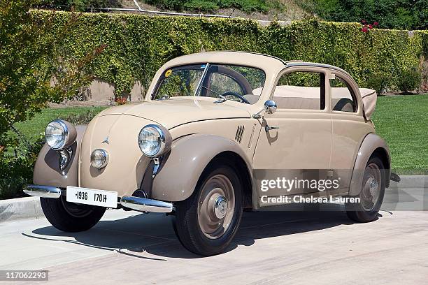 Vintage 170H Mercedes-Benz is showcased during the Mercedes-Benz Rear Engine Drive on May 19, 2010 in Laguna Beach, California.