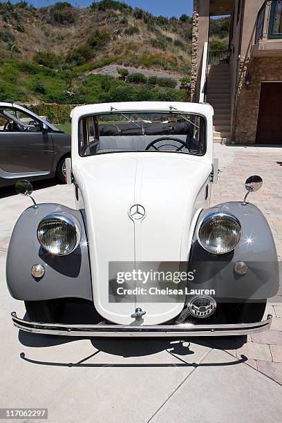 Vintage 130 Mercedes-Benz is showcased during the Mercedes-Benz Rear Engine Drive on May 19, 2010 in Laguna Beach, California.