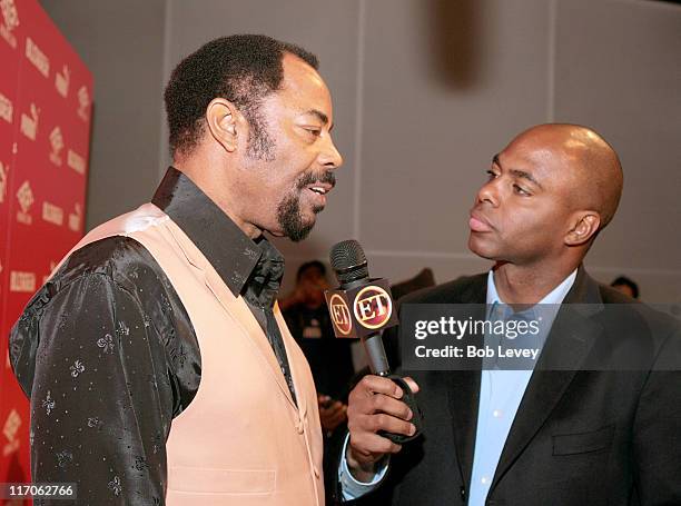 Walt "Clyde" Frazier and ET's Kevin Frazier during PUMA and Blender Magazine Present Ludacris and Walt "Clyde" Frazier to Launch "PUMA Suede" -...