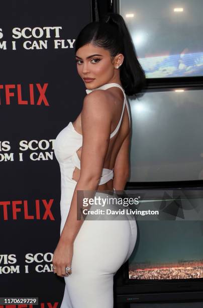 Kylie Jenner attends the premiere of Netflix's "Travis Scott: Look Mom I Can Fly" at Barker Hangar on August 27, 2019 in Santa Monica, California.