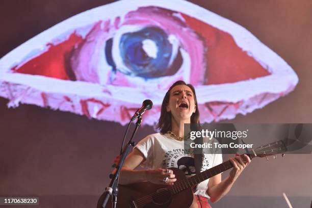 Nanna Bryndís Hilmarsdóttir performs on stage at iHeartRadio Live and Verizon Brings You Of Monsters and Men at The Ogden on August 27, 2019 in...