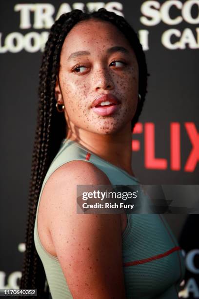 Salem Mitchell attends the premiere of Netflix's "Travis Scott: Look Mom I Can Fly" at Barker Hangar on August 27, 2019 in Santa Monica, California.