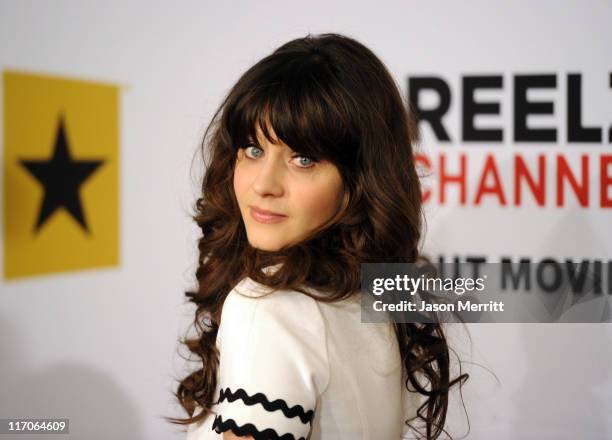 Actress Zooey Deschanel arrives at the Critics' Choice Television Awards at Beverly Hills Hotel on June 20, 2011 in Beverly Hills, California.