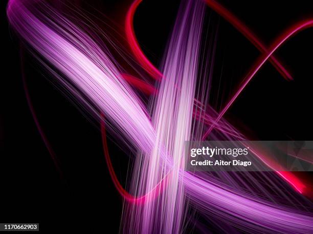 futuristic purple and red lines. image that transmits energy and vitality. light painting - sport background stock pictures, royalty-free photos & images