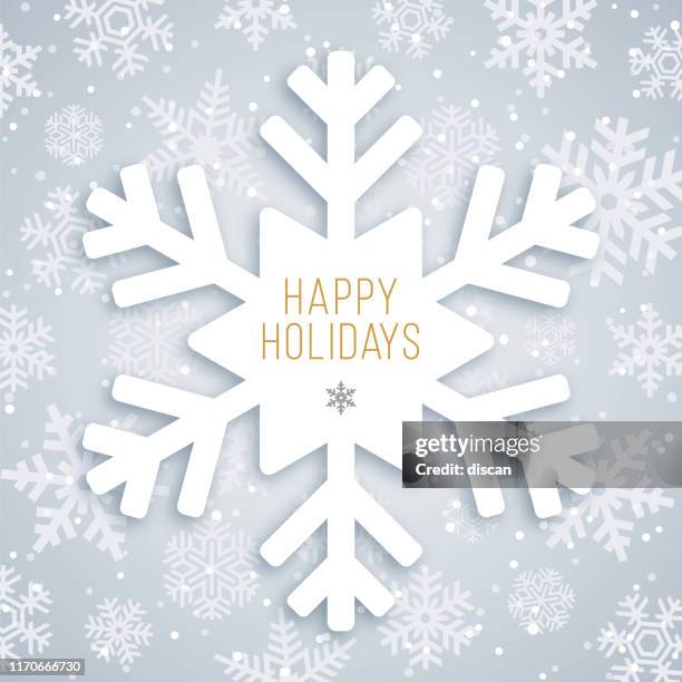 illustrazioni stock, clip art, cartoni animati e icone di tendenza di biglietto di auguri con fiocco di neve. - snowflake