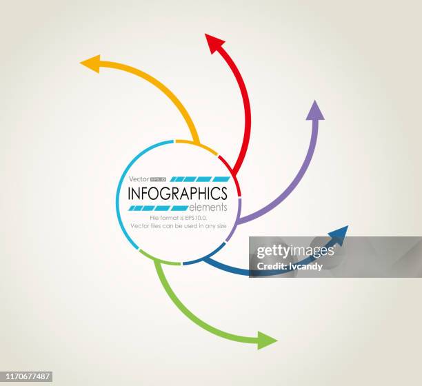 scattered arrows infographic - converging arrows stock illustrations