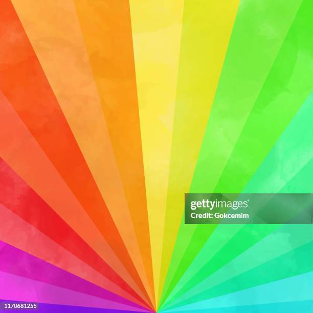 hand bemalt aquarell farbe regenbogen strahlen hintergrund. hand bemalt aquarell farbe farbverlauf regenbogen hintergrund. design-element. - farbprobe stock-grafiken, -clipart, -cartoons und -symbole