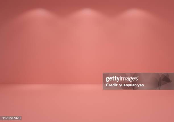 3d illustration empty exhibition room - red and pink background stock pictures, royalty-free photos & images