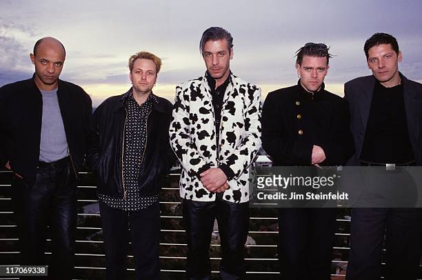 Rock band Rammstein and friend pose for a portrait in Los Angeles, California on December 14, 1997.
