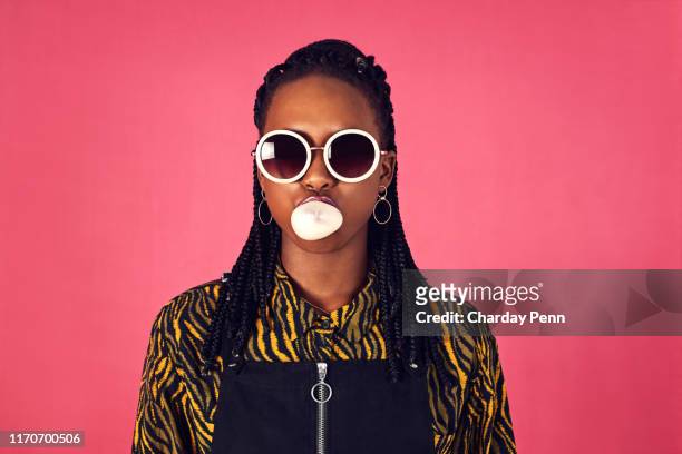 i'm cool and no one will burst my bubble - bubble gum stock pictures, royalty-free photos & images