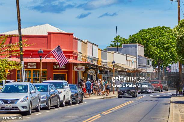 historic buildings in the town of lahaina,maui,hawaii,usa - maui stock pictures, royalty-free photos & images