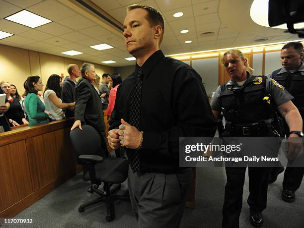 Kenneth Dion is escorted from an Anchorage courtroom on June 15 after a jury found him guilty on all counts, of raping and murdering teenager Bonnie...
