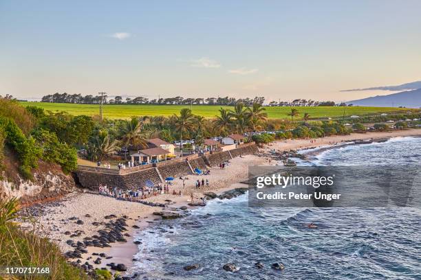 ho'okipa lookout and ho'okipa beach, paia,maui,hawaii,usa - peter parks imagens e fotografias de stock