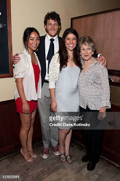 Cast Members Greta Lee, Gabriel Ebert, Zoe Winters, Mary Louise Wilson attend the "4000 Miles" Opening Night Cast Party at West Bank Cafe on June 20,...
