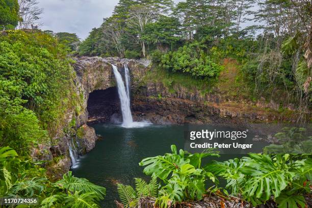 rainbow falls,hilo,big island,hawaii,usa - rainbow waterfall stock pictures, royalty-free photos & images