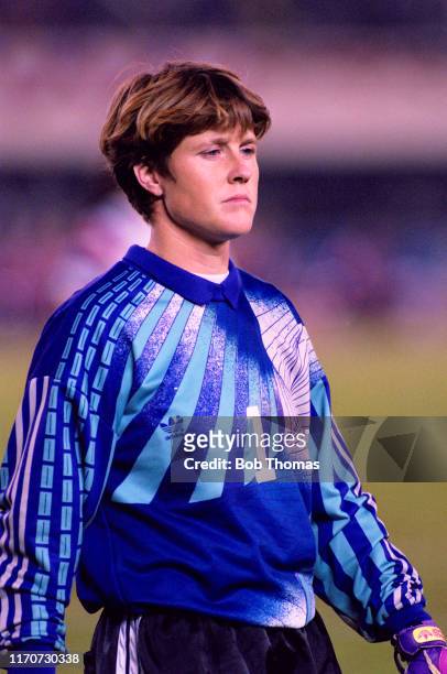 Goalkeeper Mary Harvey of the United States on the pitch during play in the final of the 1991 FIFA Women's World Cup between Norway and the United...
