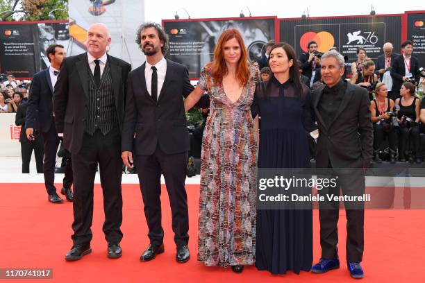 Horizons Jury Members Mark Adams, Alvaro Brechner, Jury President Susanna Nicchiarelli and jury member Eva Sangiorgi and Rachid Bouchareb walk the...