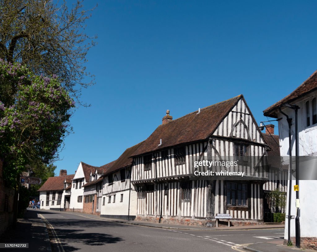 Alte Fachwerkhäuser in Water Street, Lavenham, Suffolk